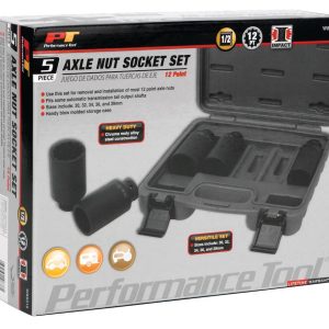 Performance Tool Socket Set, Metric, Axle Nut Socket, Chrome Moly Steel, Black – W89316