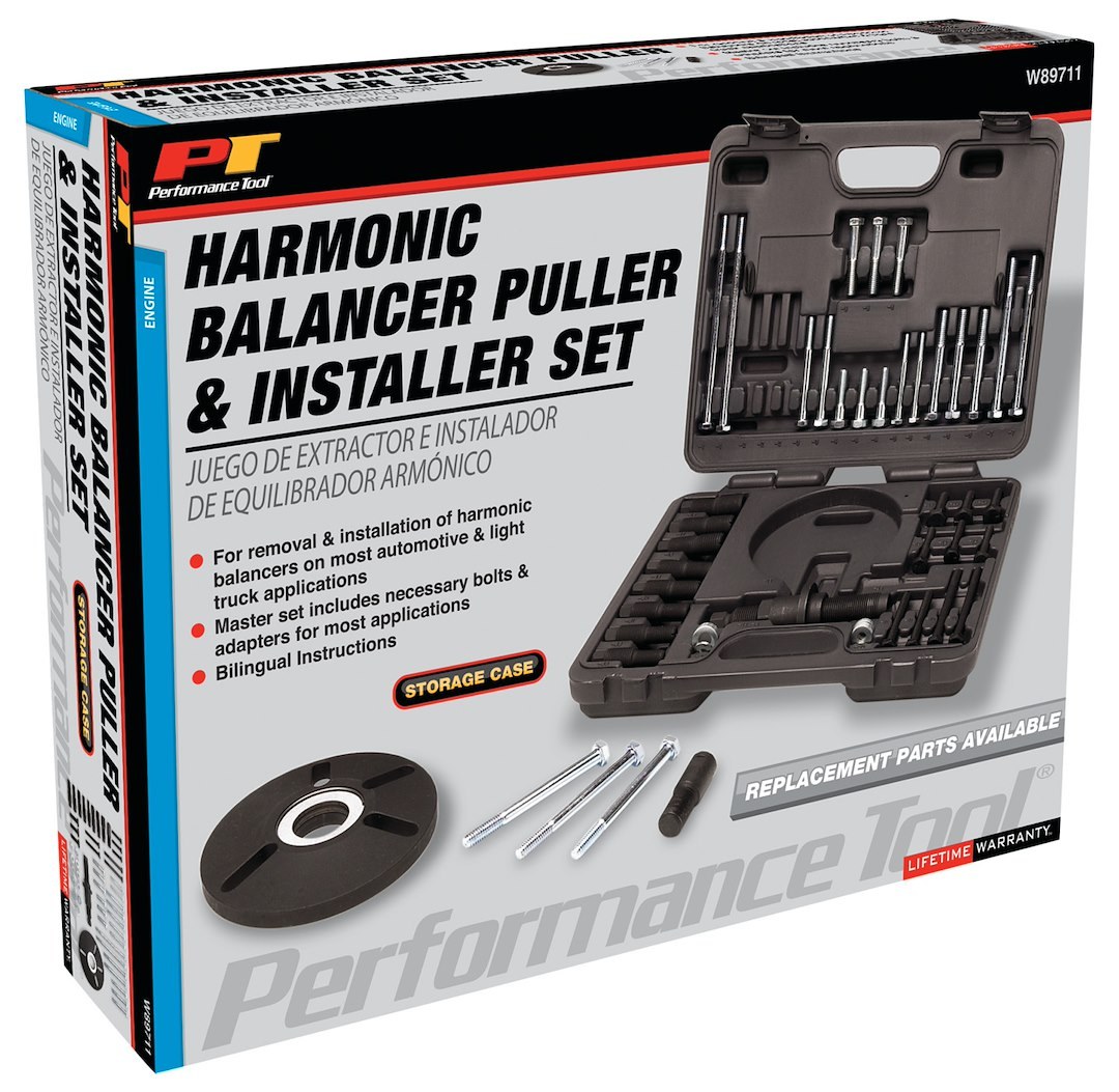 Performance Tool Harmonic Balancer Removal Tool, Installation and Removal Tool, With Bolts/ Adapters – W89711
