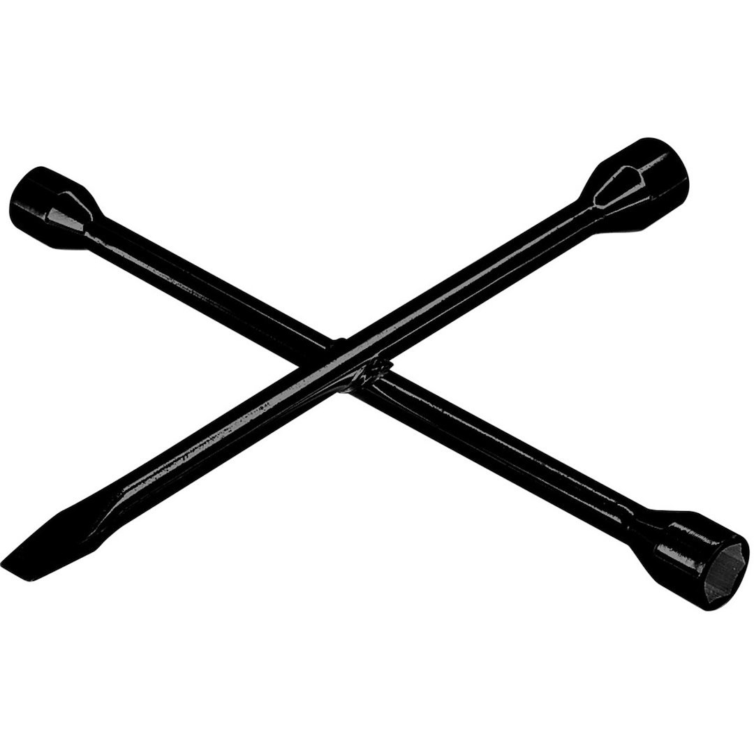 Performance Tool Lug Nut Wrench, 4 Way Wrench, Black, Steel, Single – W9