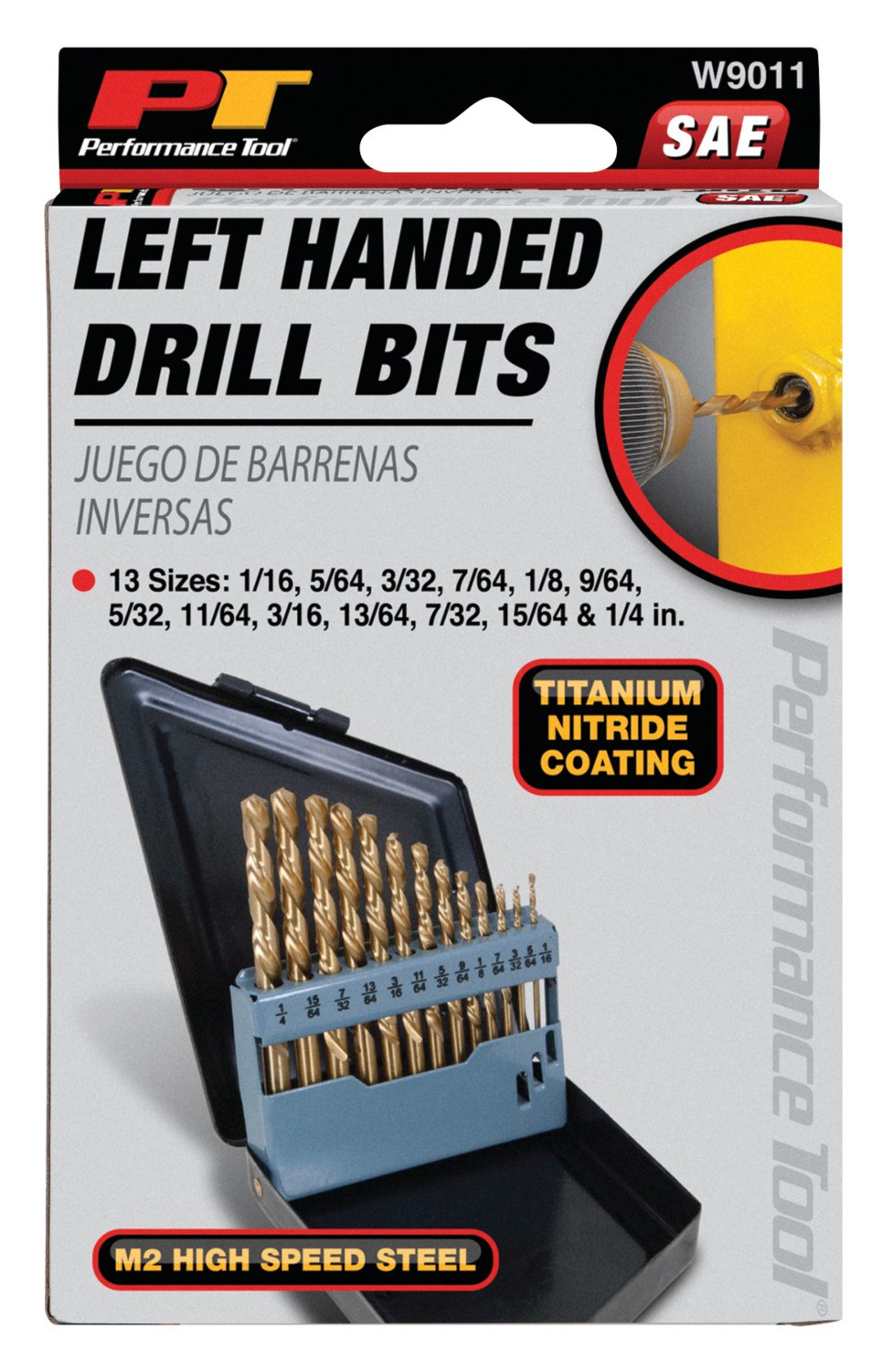 Performance Tool Drill Bit, Left Handed/ Used to Extracting Broken Screws and Studs – W9011