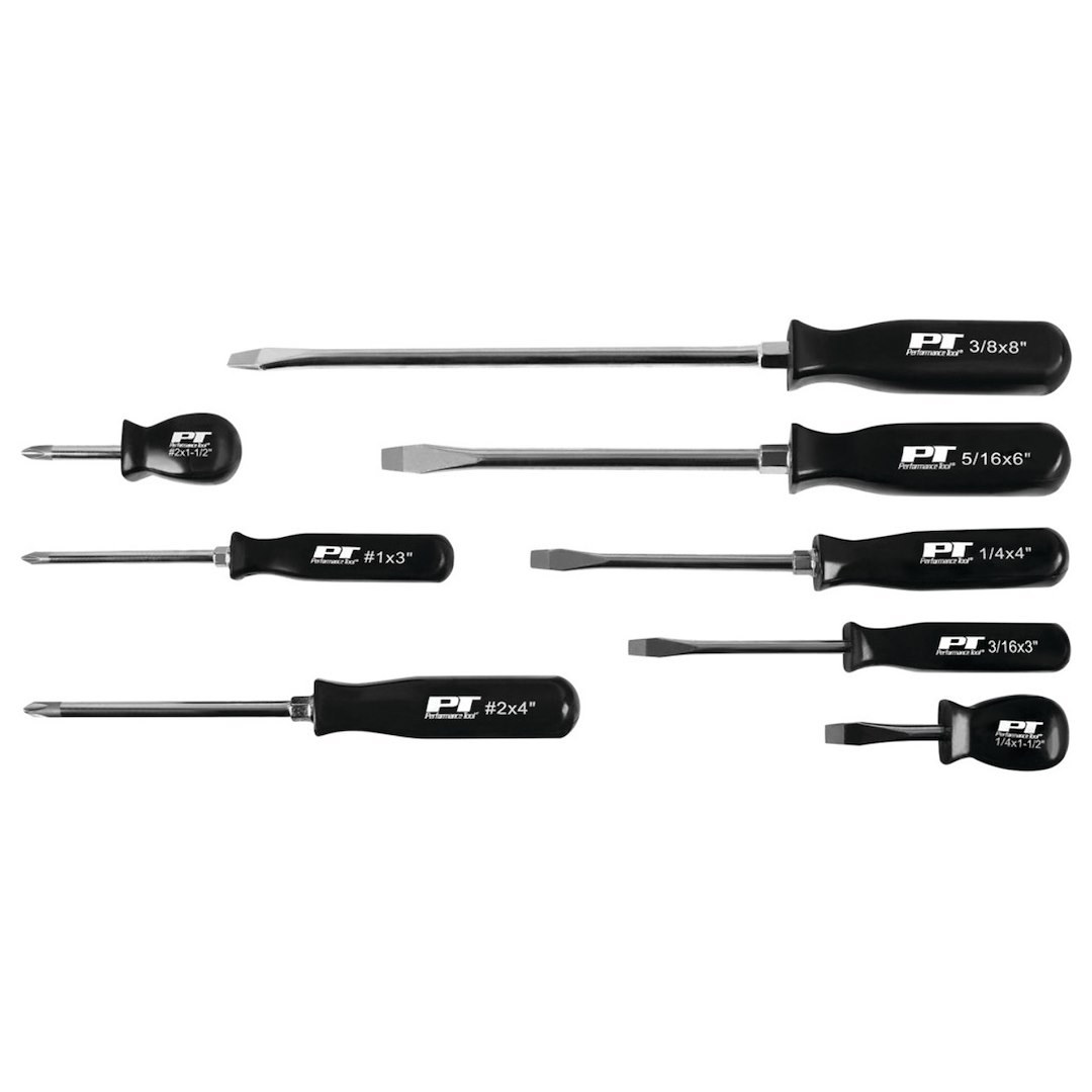 Performance Tool Screwdriver, Slotted/ Phillips, Chrome Vanadium Alloy Steel, With Magnetic Tip – W901S