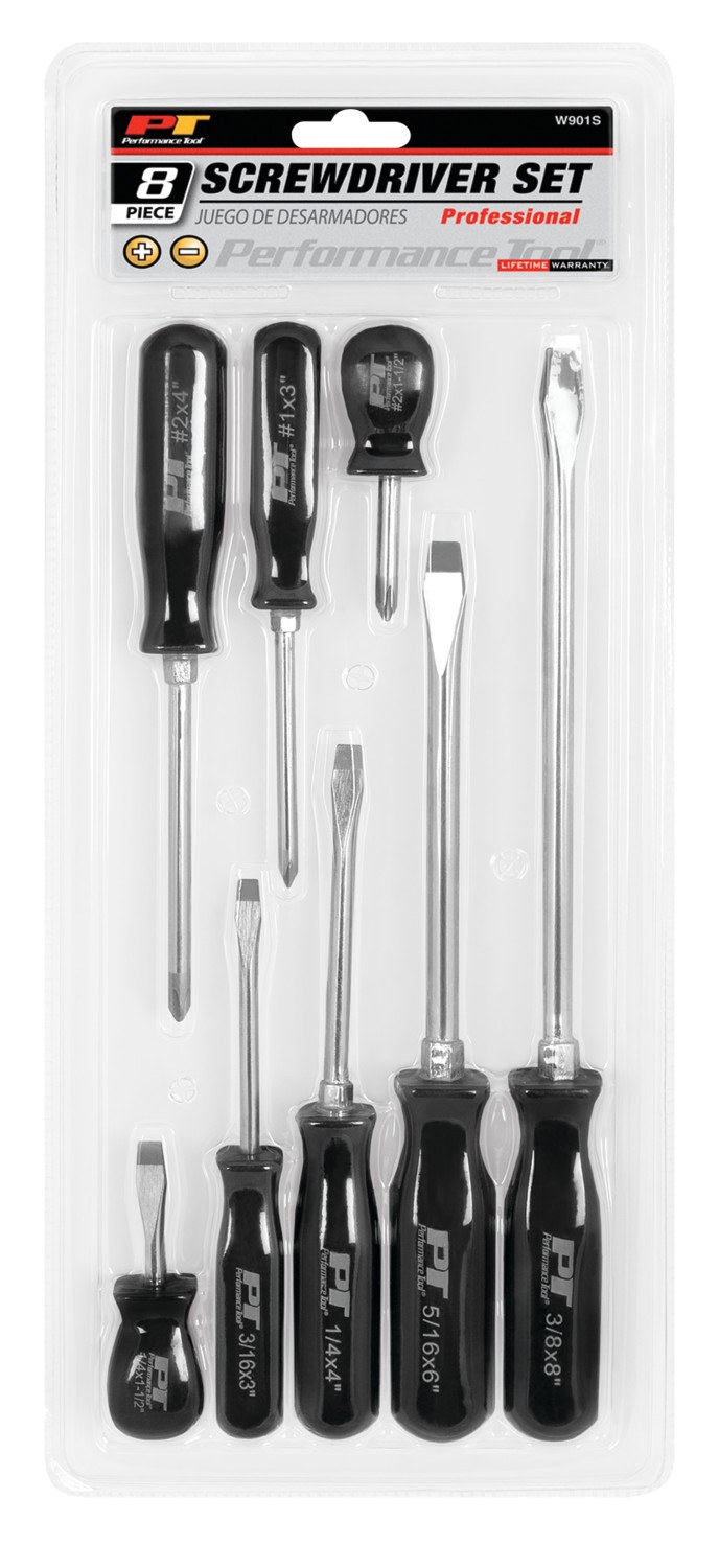 Performance Tool Screwdriver, Slotted/ Phillips, Chrome Vanadium Alloy Steel, With Magnetic Tip – W901S
