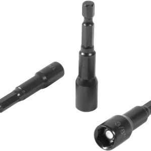 Performance Tool Drill Bit Socket Set, 1/4 Inch/ 3/8 Inch/ 5/16 Inch Drive Adapter, Set of 3, Magnetic – W9022