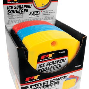 Performance Tool Ice Scraper/ Snow Brush, Scraper and Squeegee Head, ABS Plastic, Single – W9166