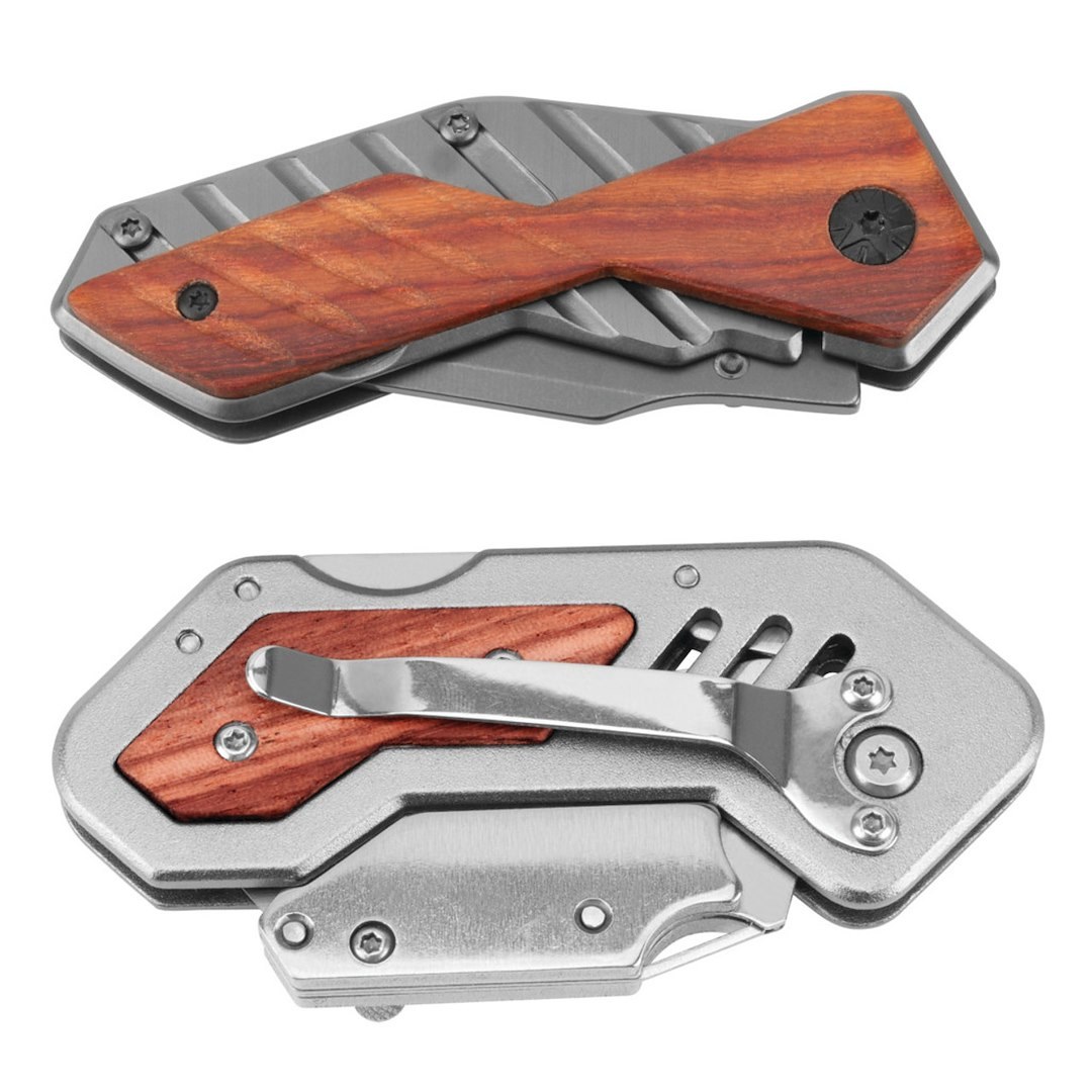 Performance Tool Utility Knife, Foldable, Red Hardwood and Anodized Aluminum Handle, With Reusable Eva Foam Storage Tray – W9373