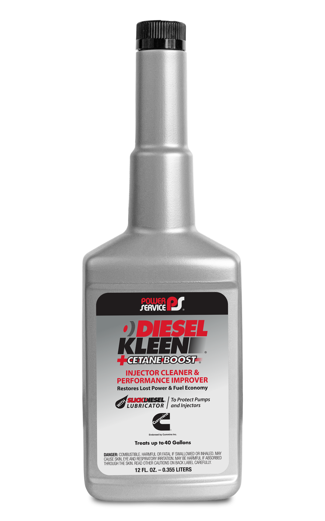 Powerservice Fuel Additive, Diesel Kleen ®+cetane Boost ®, For Diesel, Cetane Booster, Treats Up to 40 Gallons of Diesel Fuel, 12 Ounce Bottle – 3012