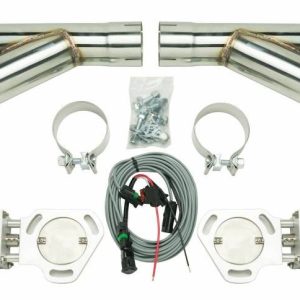 Pypes Exhaus Exhaust Pipe Cutout, Electric 2-1/2 Inch Dual Cutouts, Aluminized Steel, 8-1/4 Inch Overall Length – HVE10K