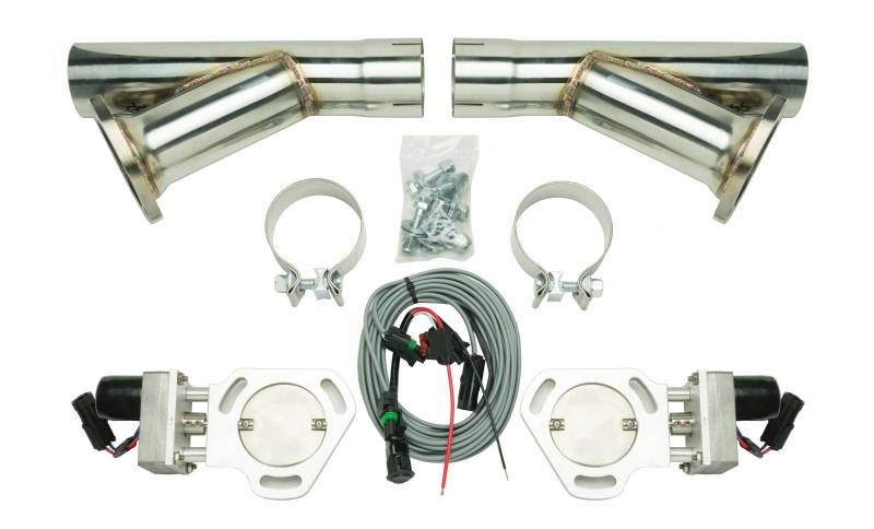 Pypes Exhaus Exhaust Pipe Cutout, Electric 2-1/2 Inch Dual Cutouts, Aluminized Steel, 8-1/4 Inch Overall Length – HVE10K