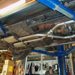 Pypes Exhaus Exhaust System Kit, Crossmember-Back System, 409 Stainless Steel, With Street Pro Series Mufflers, 2-1/2 Inch Pipe Diameter – SGF11S