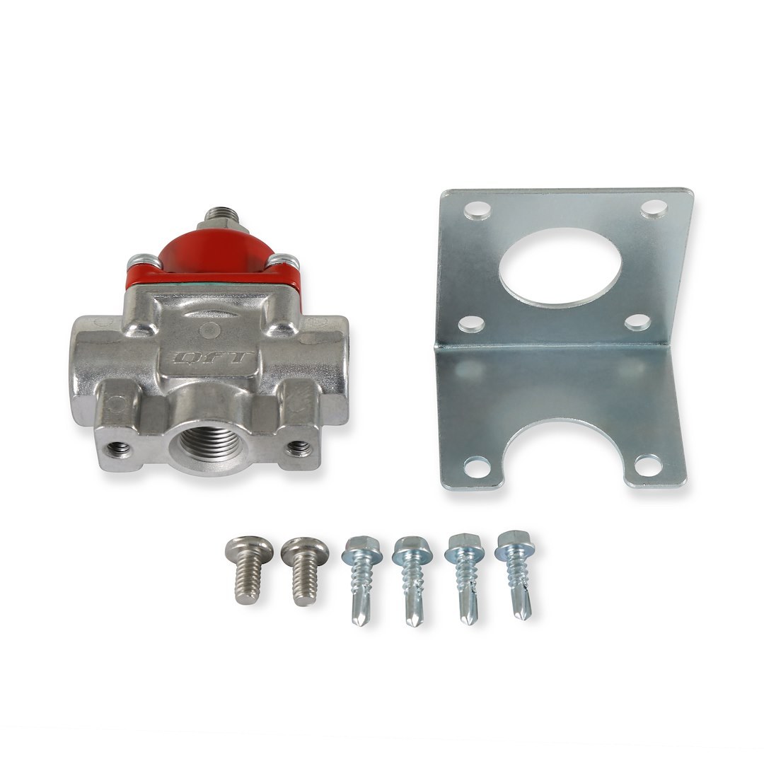 Quick Fuel Fuel Pressure Regulator, 3/8 Inch NPT Inlet and Outlet, Red Powder Coated Top – 30-900QFT