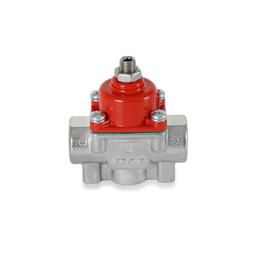 Quick Fuel Fuel Pressure Regulator, 3/8 Inch NPT Inlet and Outlet, Red Powder Coated Top – 30-900QFT