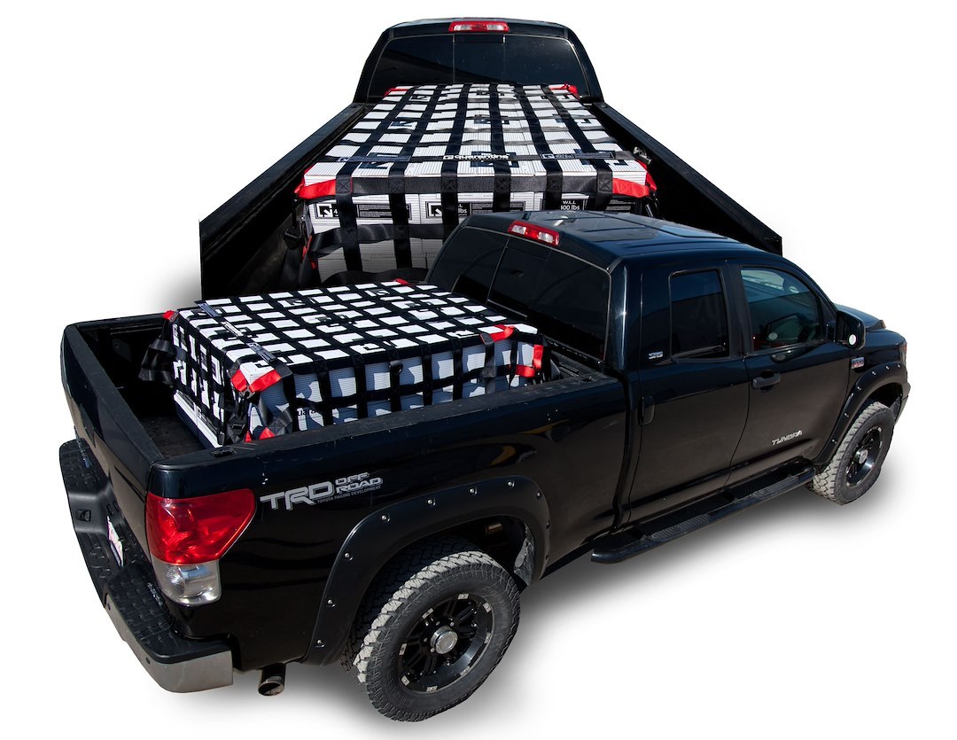 Quarantine Exterior Cargo Net, Mounts to Truck Bed, 99 Inch Length X 73 Inch Width, 2 Inch Wide Polyester Webbing – QAB-LBN