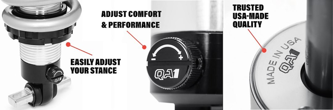 QA1 Coil Over Shock Absorber, Pro-Coil ®, Simultaneous Compression and Rebound Valve Adjustment, Raises Ride Height Up to 2 Inch – GS517-10750C