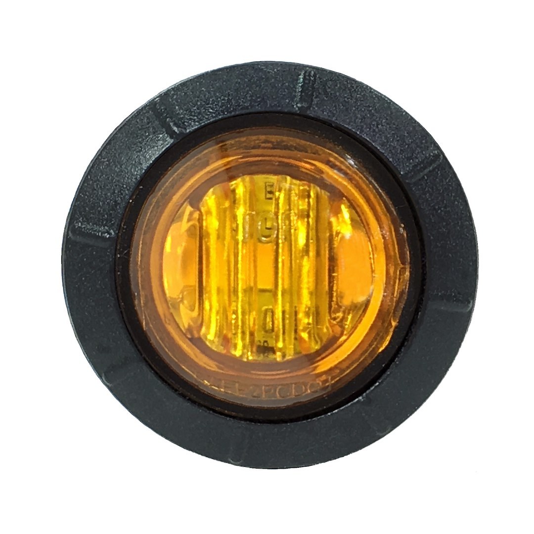 Quake LED Side Marker Light – LED, Amber Lenses, Black Trim, 3 LED Diodes Per Light, Amber Bulbs, Set of 6 – QAF996