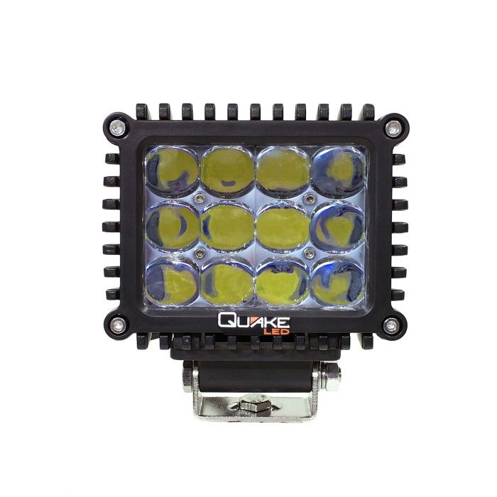 Quake LED Work Light, 4D Series, 4 Inch Rectangular, Pedestal Mount, 60 Watts, Cree LED Bulbs, 6500K White Beam/ Rgb Accent, Spot Beam – QFR990
