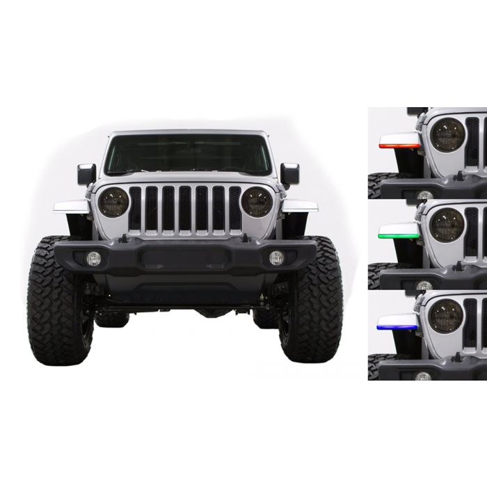 Quake LED Daytime Running Light, Tempest Series, Fender Light, Powder Coated, Clear Lens, Multi-Color, Set of 2 – QTE1181