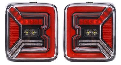 Quake LED Tail Light Assembly, Tech, Clear Lens, Black Housing, Red/ White Bulbs, Set of 2 – QTE347