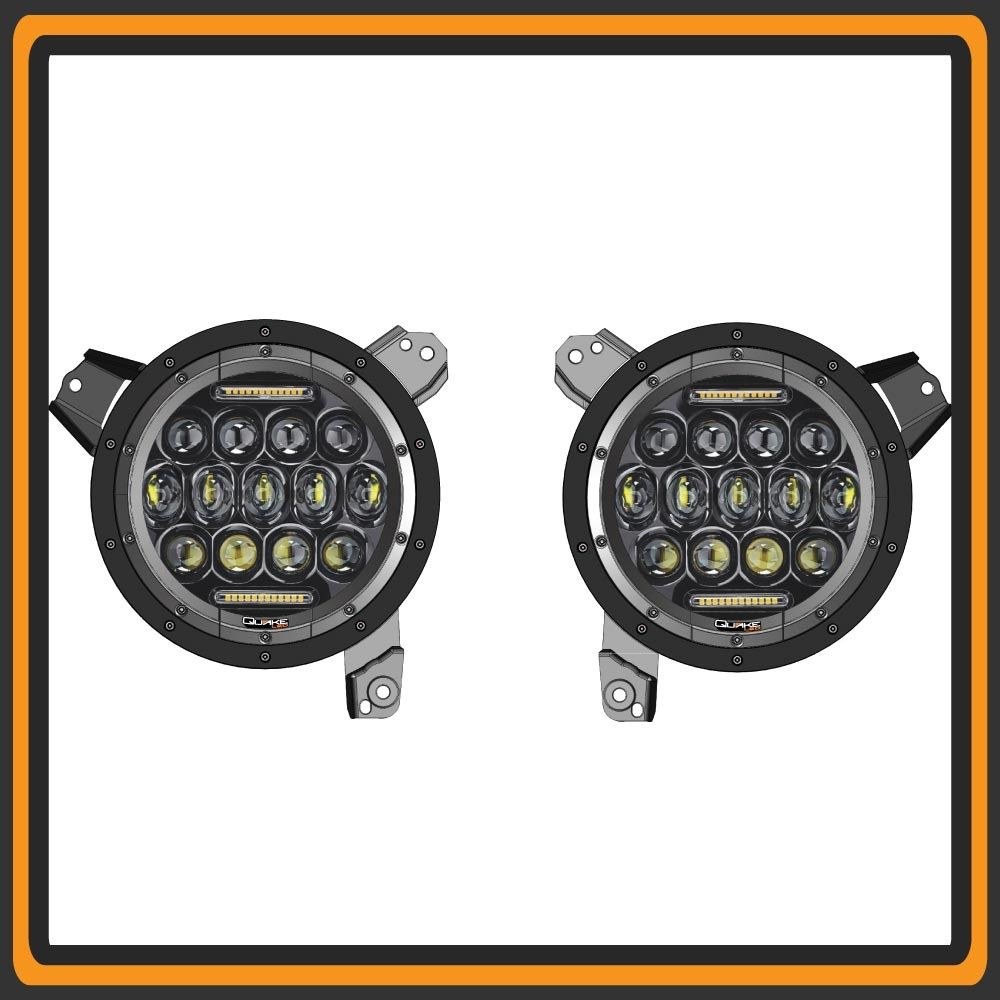 Quake LED Headlight Assembly, Tempest Series, LED Bulb, Projector Beam Headlights/ Fog Beam Fog Lights – QTE686