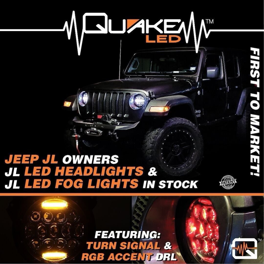 Quake LED Headlight Assembly, Tempest Series, LED Bulb, Projector Beam Headlights/ Fog Beam Fog Lights – QTE686