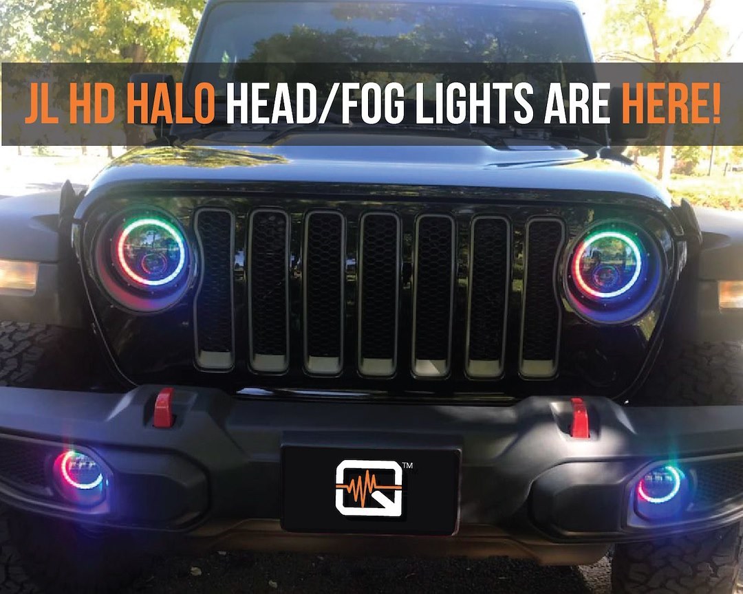 Quake LED Headlight Assembly, Tempest Series, LED Bulb, Projector Beam with Daytime Running Light, White/ Rgb Accent Bulb, Cree LED – QTE914