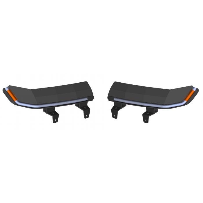 Quake LED Daytime Running Light, Fender Mount, Clear Lens, 3528 SMD LED, White and Amber Color, Set of 2 – QTE992