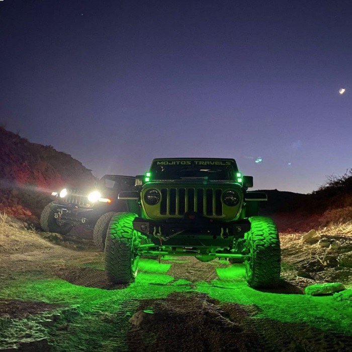 Quake LED Underbody Light Kit, Multi-Color, 4 Piece, With Bluetooth Controller/ Rgb Wires/ Vibration Pads/ Hardware – QTL1035