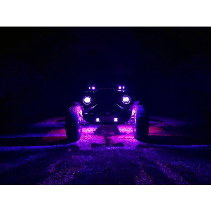 Quake LED Underbody Light Kit, Multi-Color, 4 Piece, With Bluetooth Controller/ Rgb Wires/ Vibration Pads/ Hardware – QTL1035