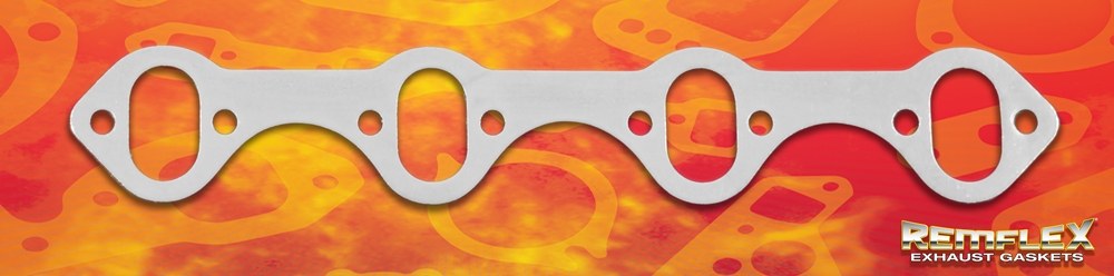 Remflex Exhaust Header Gasket, Flexible Graphite, Set of 2, 1-1/8 Inch X 1-27/32 Inch Oval Port Size – 3004
