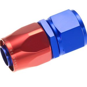 Redhorse Performance Hose End Fitting, 1000 Series, -8 AN Hose, -8 AN Outlet, Straight, Anodized, Red/ Blue, Aluminum, Single – 1000-08-1