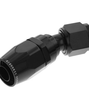 Redhorse Performance Hose End Fitting, 1030 Series, -6 AN Hose, -6 AN Outlet, 30 Degree, Anodized, Black, Aluminum, Single – 1030-06-2
