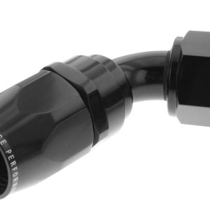 Redhorse Performance Hose End Fitting, 1060 Series, -6 AN Hose, -6 AN Outlet, 60 Degree, Anodized, Black, Aluminum, Single – 1060-06-2