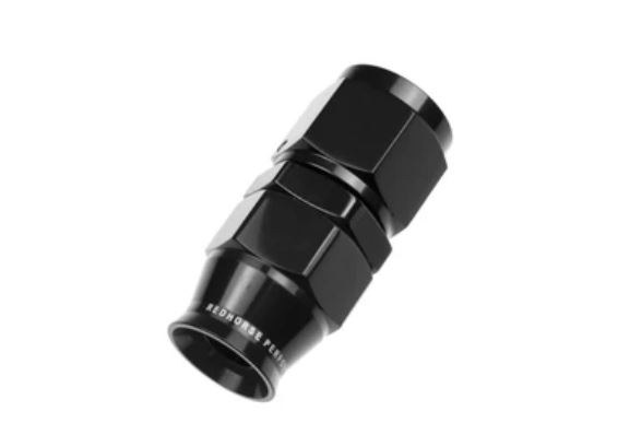 Redhorse Performance Hose End Fitting, 1200 Series, -10 AN Hose, -10 AN Outlet, Straight, PTFE, Reusable, Anodized, Black, Aluminum – 1200-10-2