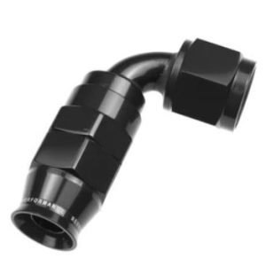 Redhorse Performance Hose End Fitting, 1290 Series, -10 AN Hose, -10 AN Outlet, 90 Degree, PTFE, Reusable, Anodized, Black, Aluminum – 1290-10-2