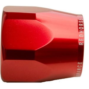 Redhorse Performance Hose End Fitting Socket, 1400 Series, For Use with All Redhorse Two Piece Hose Ends, 6 AN, Anodized, Red, Aluminum – 1400-06-2