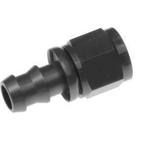 Redhorse Performance Hose End Fitting, 2000 Series, 1/4 Inch Hose, -4 AN Outlet, Straight, Anodized, Black, Aluminum, Single – 2000-04-2