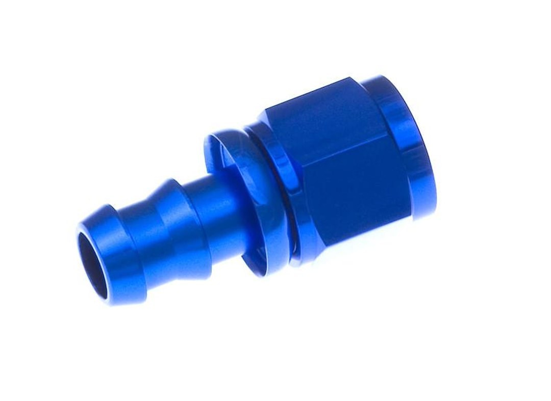 Redhorse Performance Hose End Fitting, 2000 Series, 1/2 Inch Hose, -8 AN Outlet, Straight, Anodized, Red/ Blue, Aluminum, Single – 2000-08-1