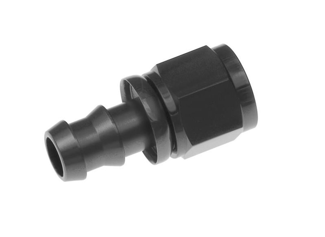 Redhorse Performance Hose End Fitting, 2000 Series, 1/2 Inch Hose, -8 AN Outlet, Straight, Anodized, Black, Aluminum, Single – 2000-08-2