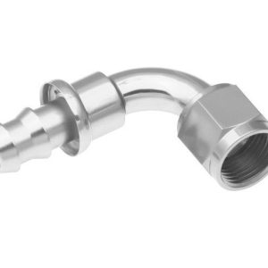 Redhorse Performance Hose End Fitting, 2090 Series, 3/8 Inch Hose, -6 AN Outlet, 90 Degree, Anodized, Clear, Aluminum, Single – 2090-06-5