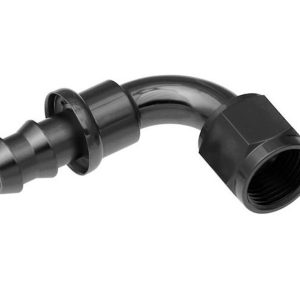 Redhorse Performance Hose End Fitting, 2090 Series, 3/4 Inch Hose, -12 AN Outlet, 90 Degree, Anodized, Black, Aluminum, Single – 2090-12-2