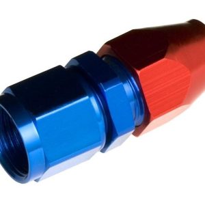 Redhorse Performance Hose End Fitting, 3000 Series, -06 AN Female Hose, 3/8 Inch Outlet, Straight, Anodized, Red/Blue, Single – 3000-06-06-1