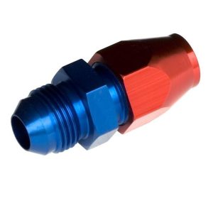 Redhorse Performance Hose End Fitting, 3100 Series, -06 AN Male Hose, 3/8 Inch Outlet, Straight, Anodized, Red/ Blue, Single – 3100-06-06-1