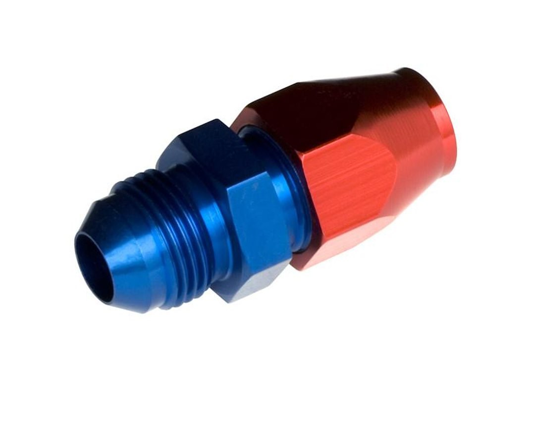 Redhorse Performance Hose End Fitting, 3100 Series, -06 AN Male Hose, 3/8 Inch Outlet, Straight, Anodized, Red/ Blue, Single – 3100-06-06-1