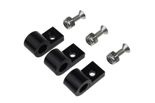 Redhorse Performance Brake Line Mounting Clamp, 5/16 Inch, Aluminum, Black, Set of 6 – 320-516-2