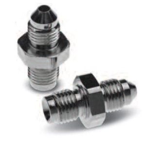 Redhorse Performance Adapter Fitting, 336 Series, -03 AN to 7/16-20 Male Inverted Flare, Anodized, Nickel-Plated, Steel, Set of 2 – 336-03-04