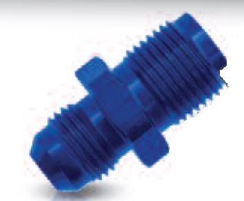 Redhorse Performance Adapter Fitting, 5060 Series, -6 AN Male to 5/8-18 Inverted Flare Pump/ Fuel Line Adapter, Anodized, Blue, Aluminum – 5060-06-1