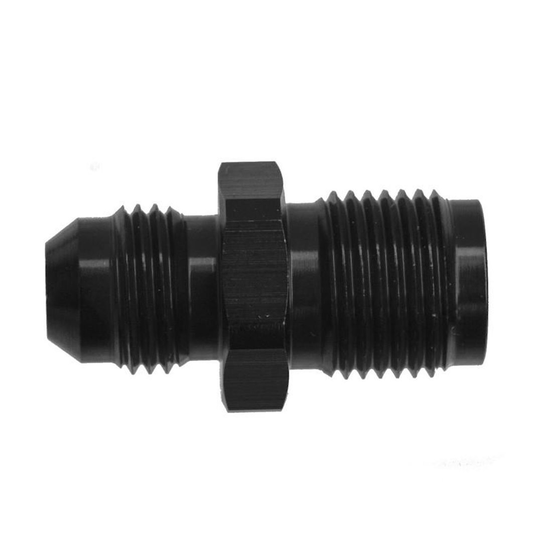 Redhorse Performance Adapter Fitting, 5060 Series, -6 AN Male to 5/8-18 Inverted Flare Pump/ Fuel Line Adapter, Anodized, Black, Aluminum – 5060-06-2