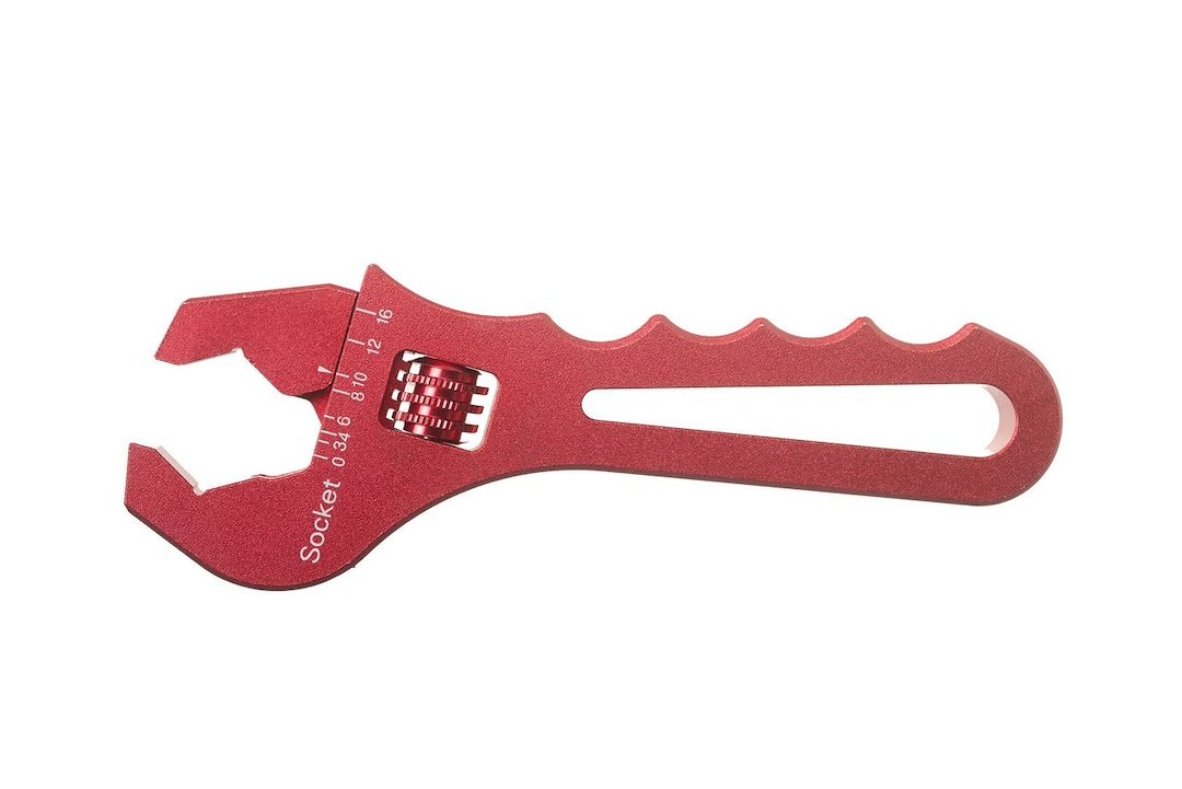 Redhorse Performance AN Fitting Wrench, Adjustable -3AN to -16AN, Anodized, Aluminum, Red, Single – 5316-3
