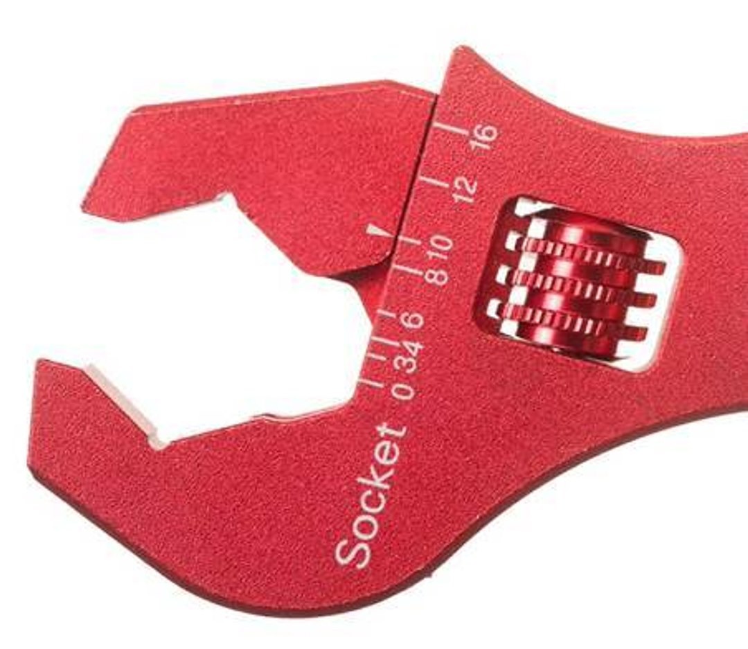 Redhorse Performance AN Fitting Wrench, Adjustable -3AN to -16AN, Anodized, Aluminum, Red, Single – 5316-3