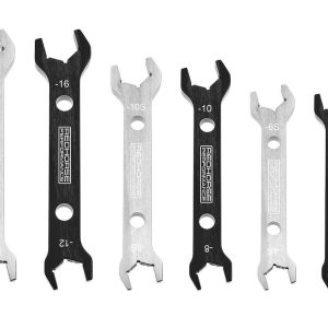 Redhorse Performance AN Fitting Wrench, 5468 Series, -04 AN to -16 AN, Anodized, Black and Silver, Aluminum, Set of 6 – 5468-1