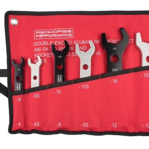 Redhorse Performance AN Fitting Wrench, 5468 Series, -04 AN to -16 AN, Anodized, Black and Silver, Aluminum, Set of 6 – 5468-1